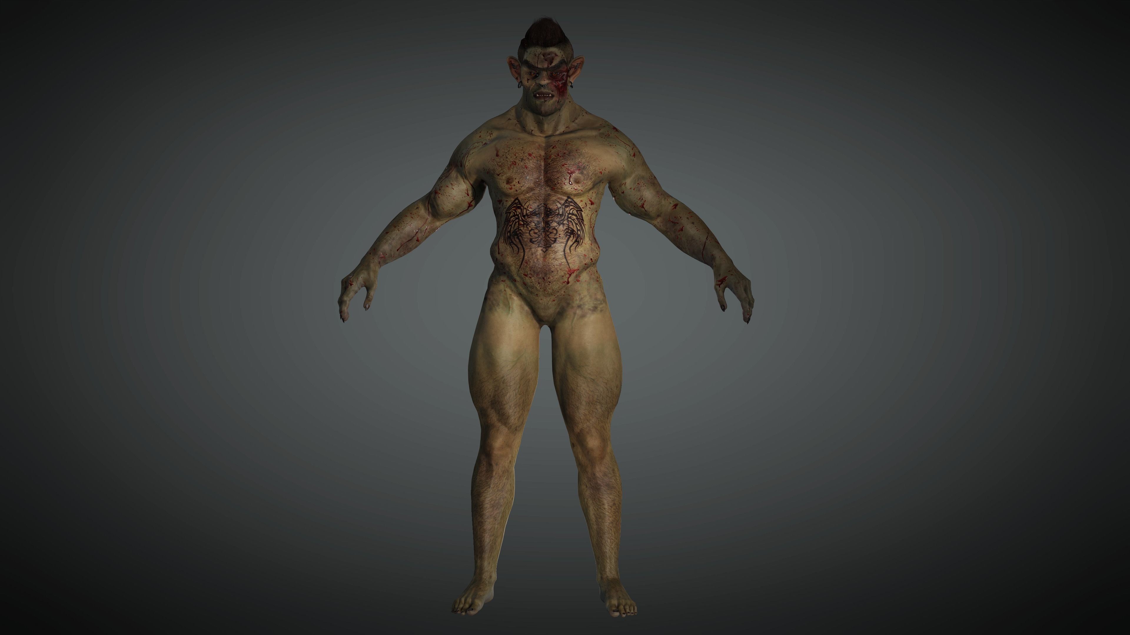 AAA Fantasy Male Orc Character 02 Low-poly 3D model_9