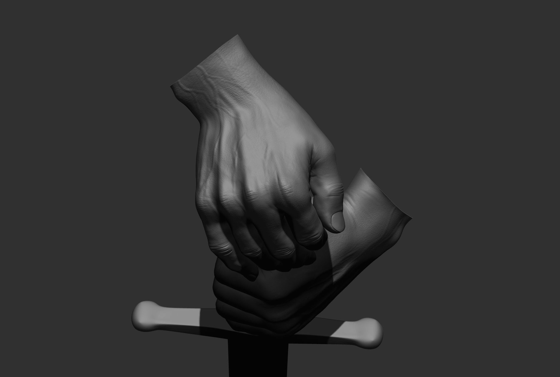 10 male hand poses 3D model_30