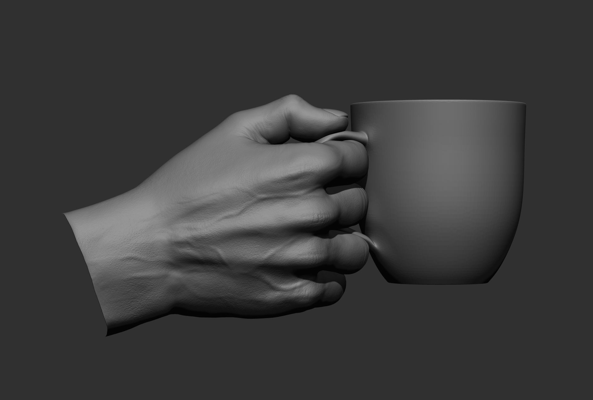 10 male hand poses 3D model_59
