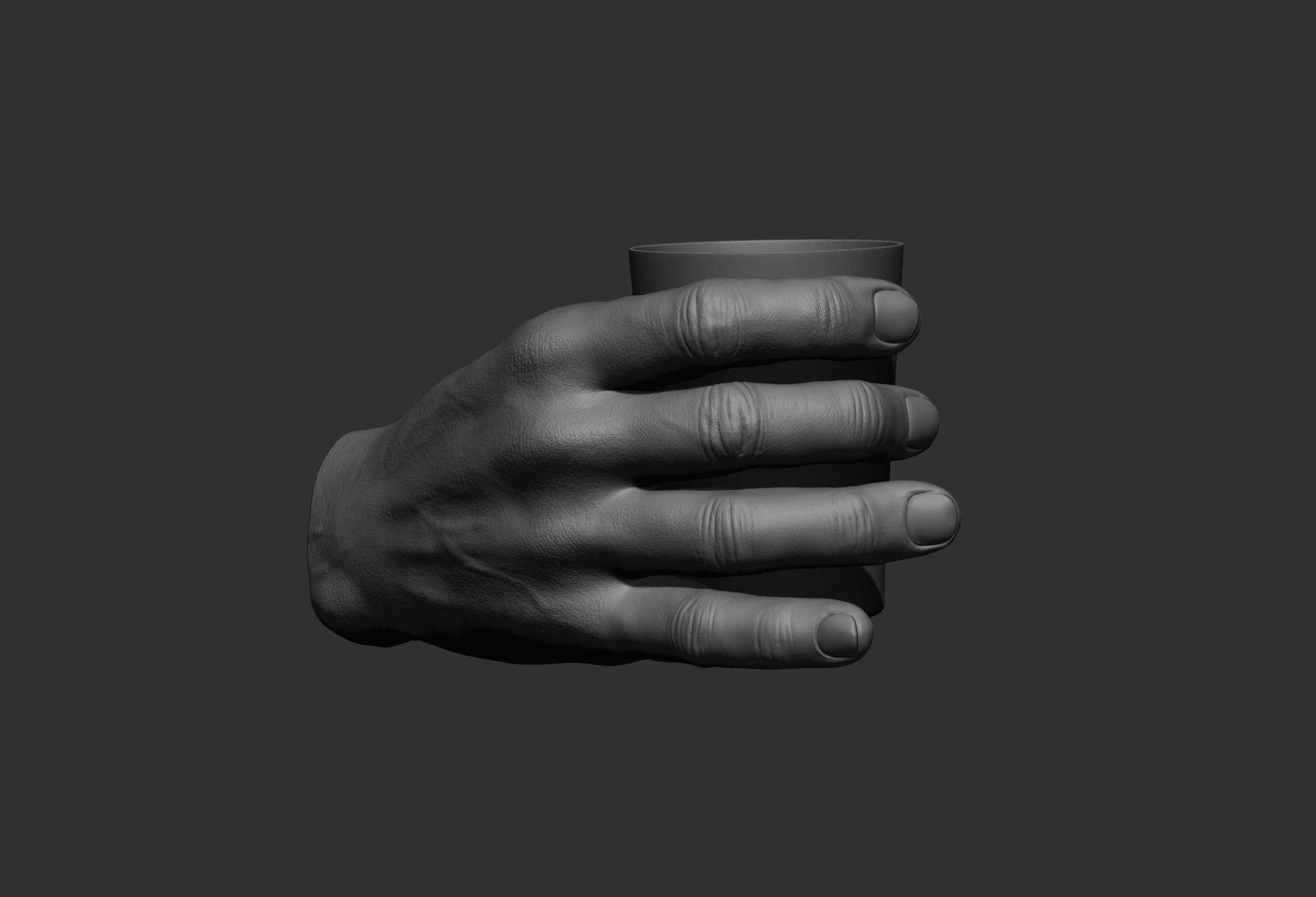 10 male hand poses 3D model_6