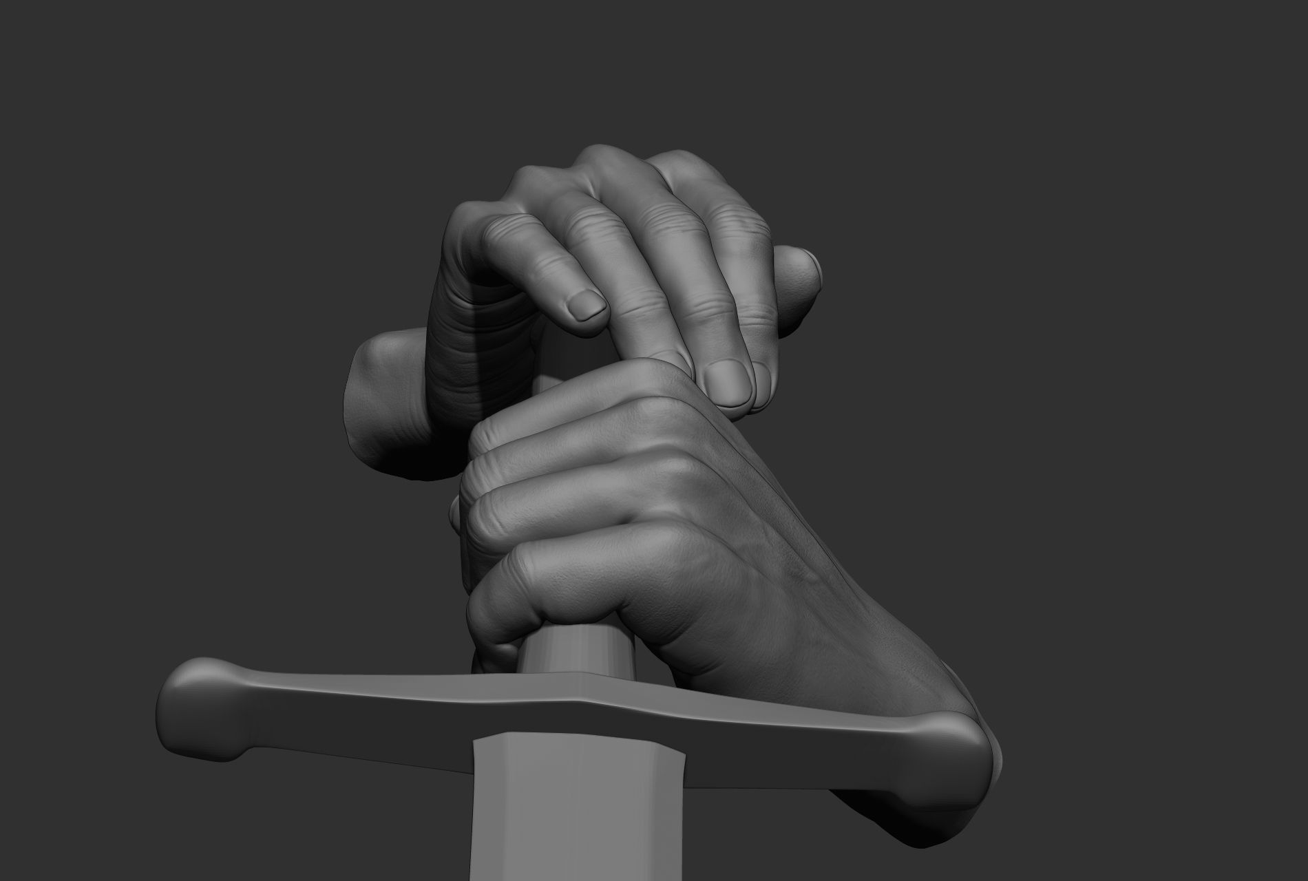 10 male hand poses 3D model_31