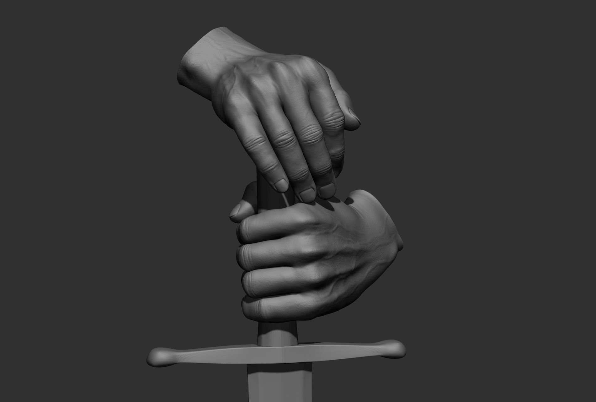 10 male hand poses 3D model_23