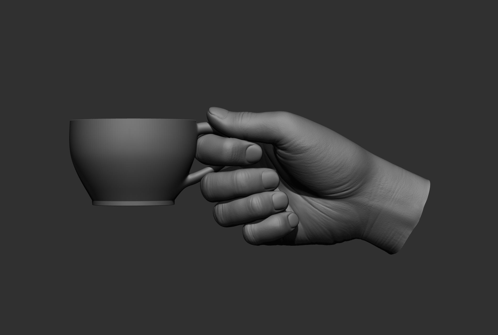 10 male hand poses 3D model_45