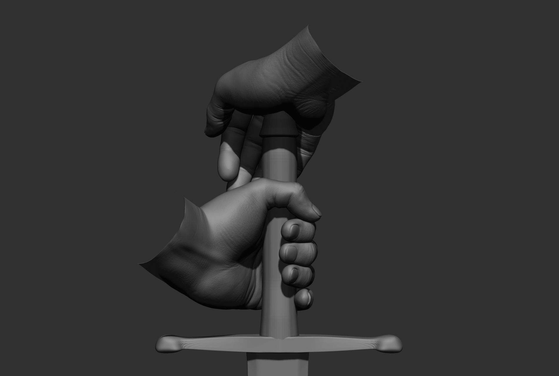 10 male hand poses 3D model_26