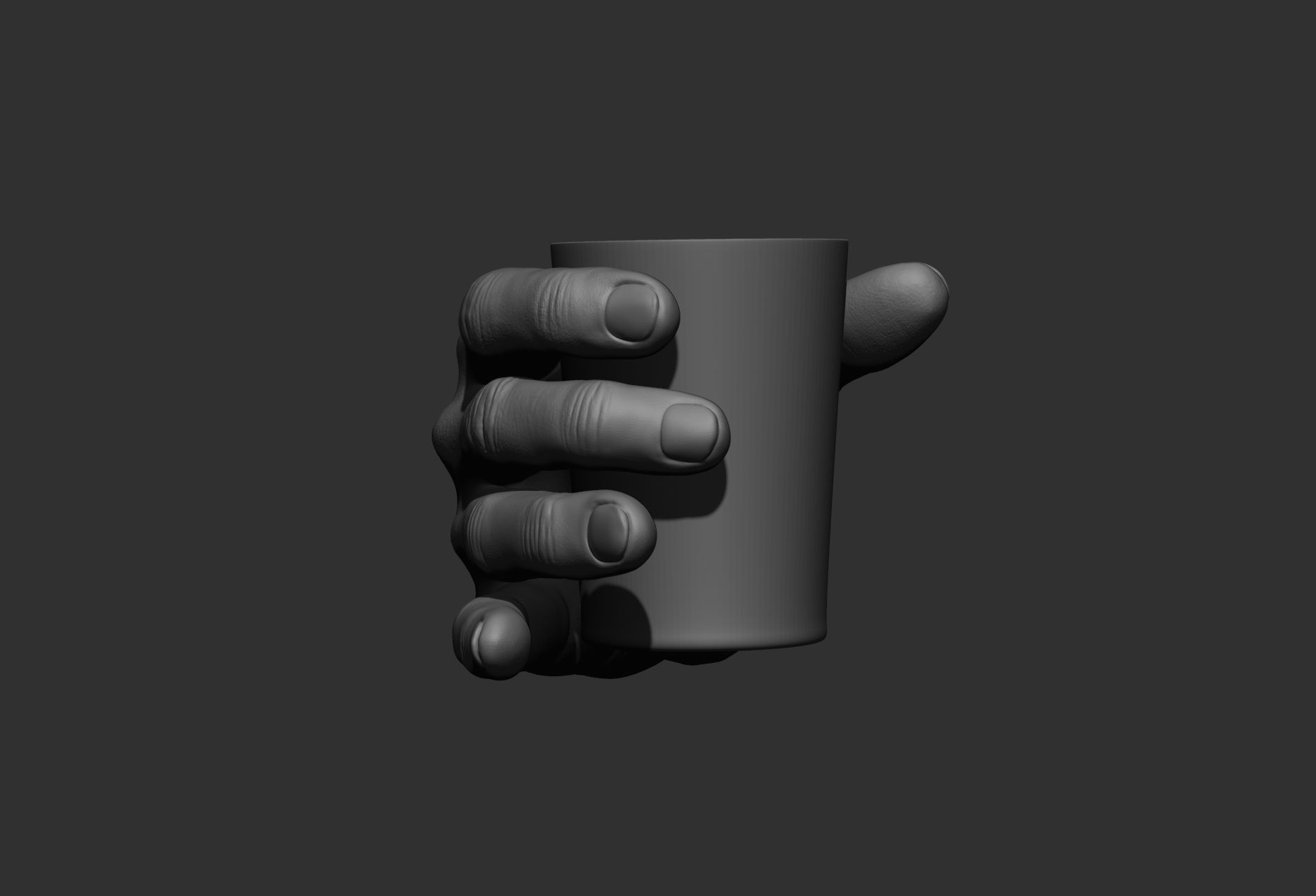 10 male hand poses 3D model_7