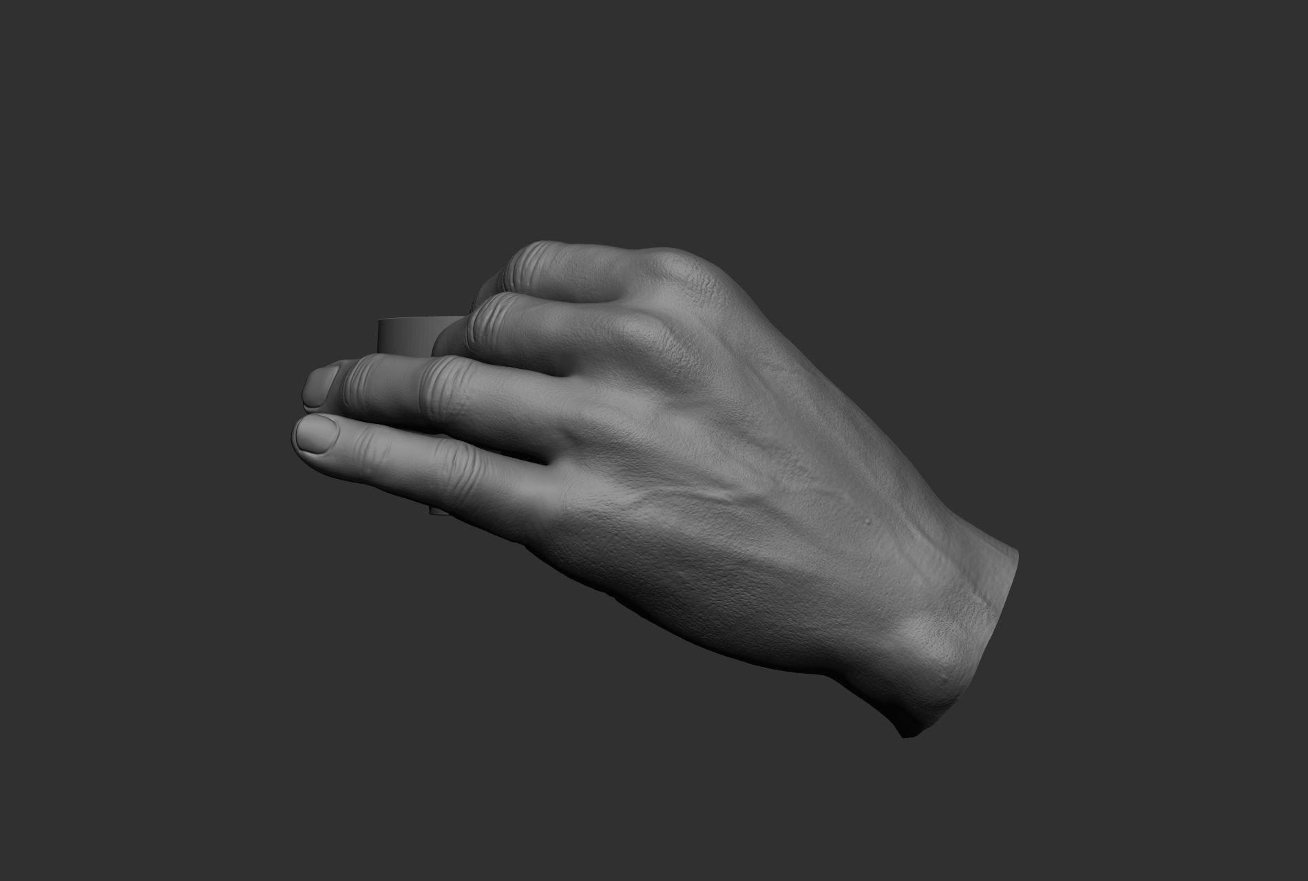 10 male hand poses 3D model_52