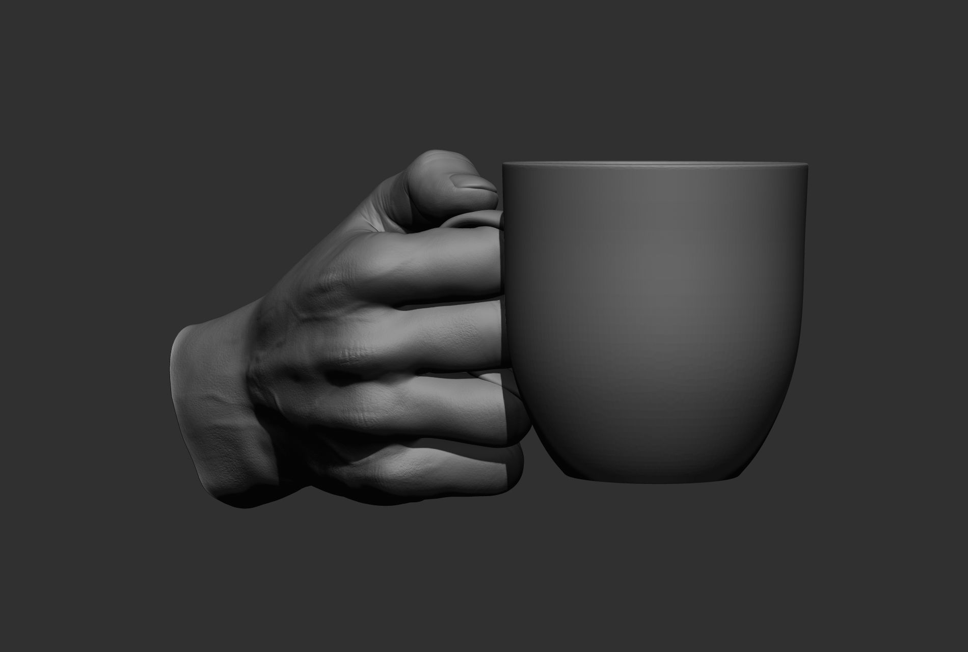 10 male hand poses 3D model_60