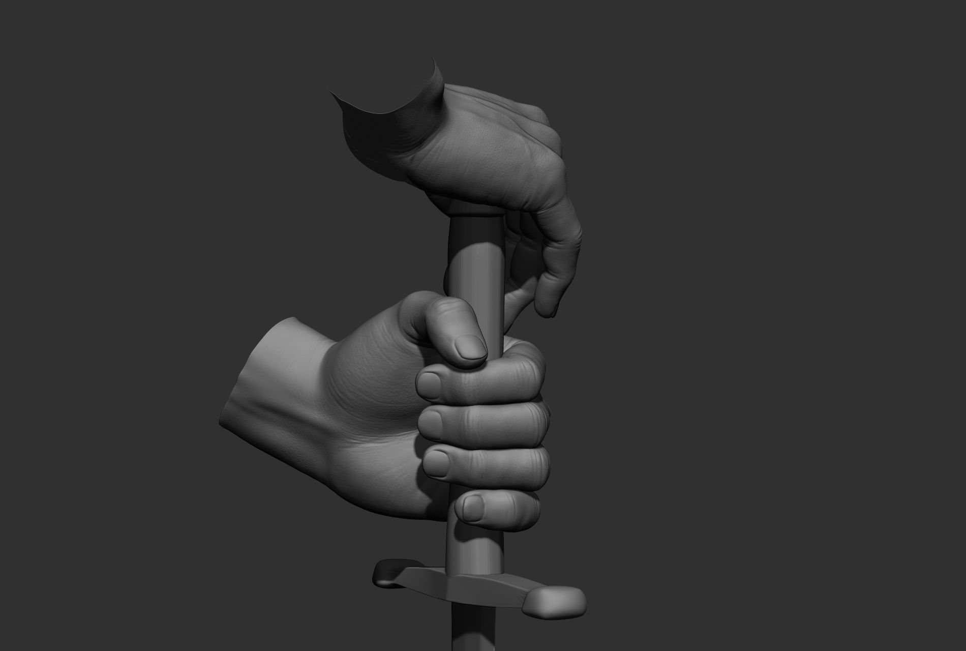10 male hand poses 3D model_27