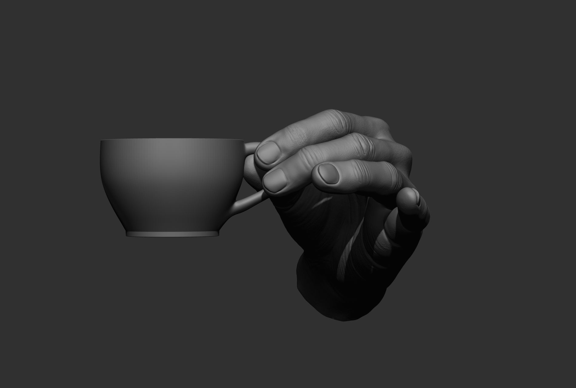 10 male hand poses 3D model_50