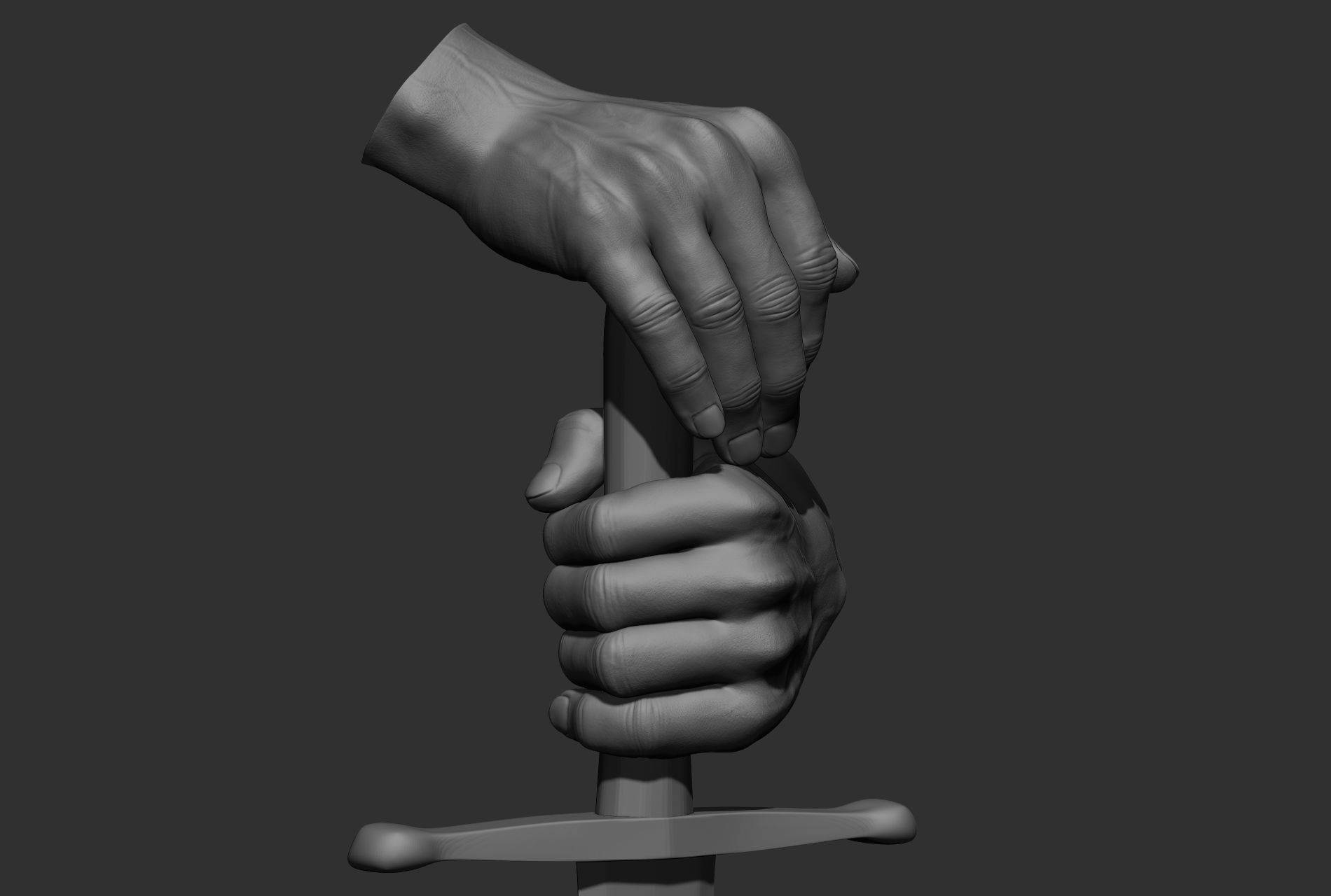 10 male hand poses 3D model_29