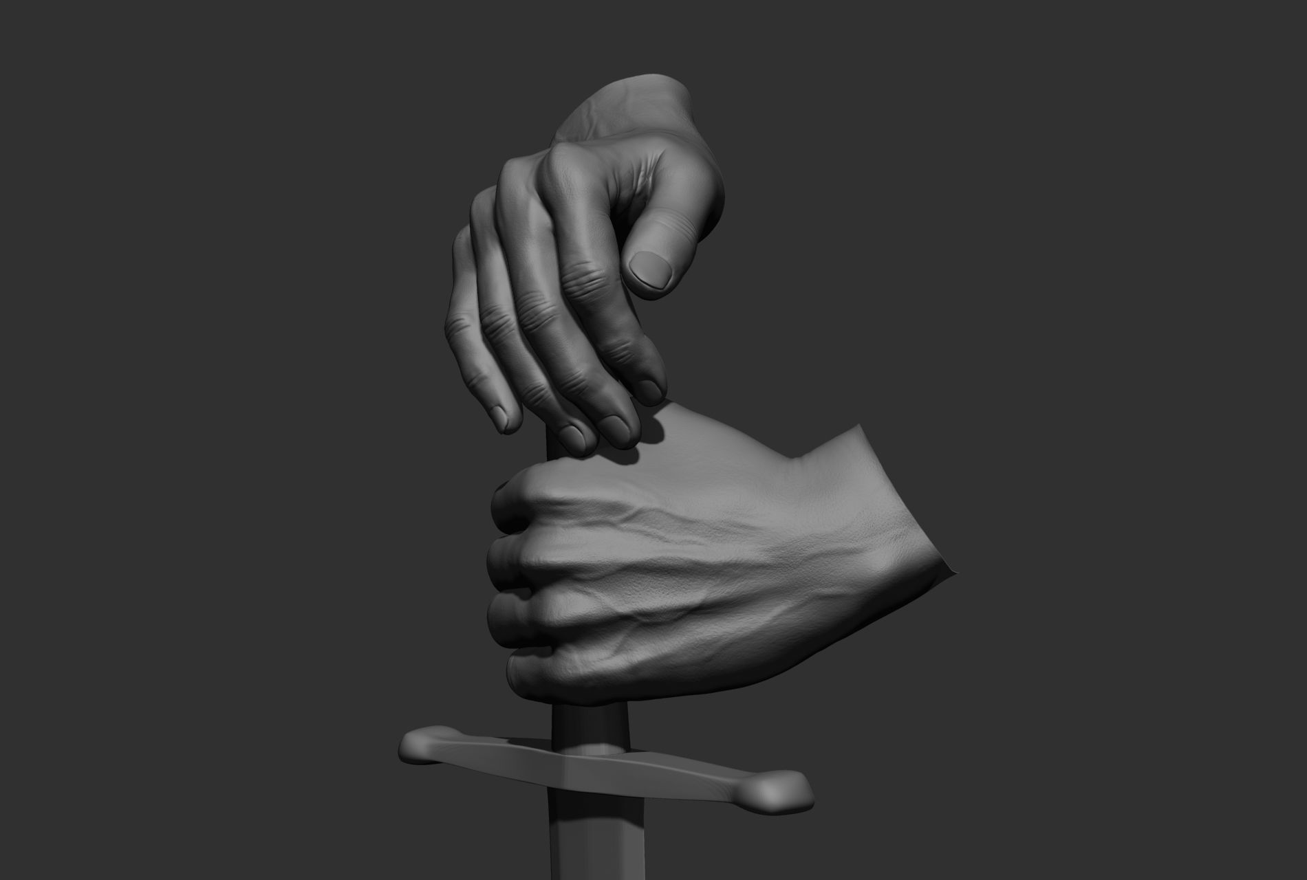 10 male hand poses 3D model_24