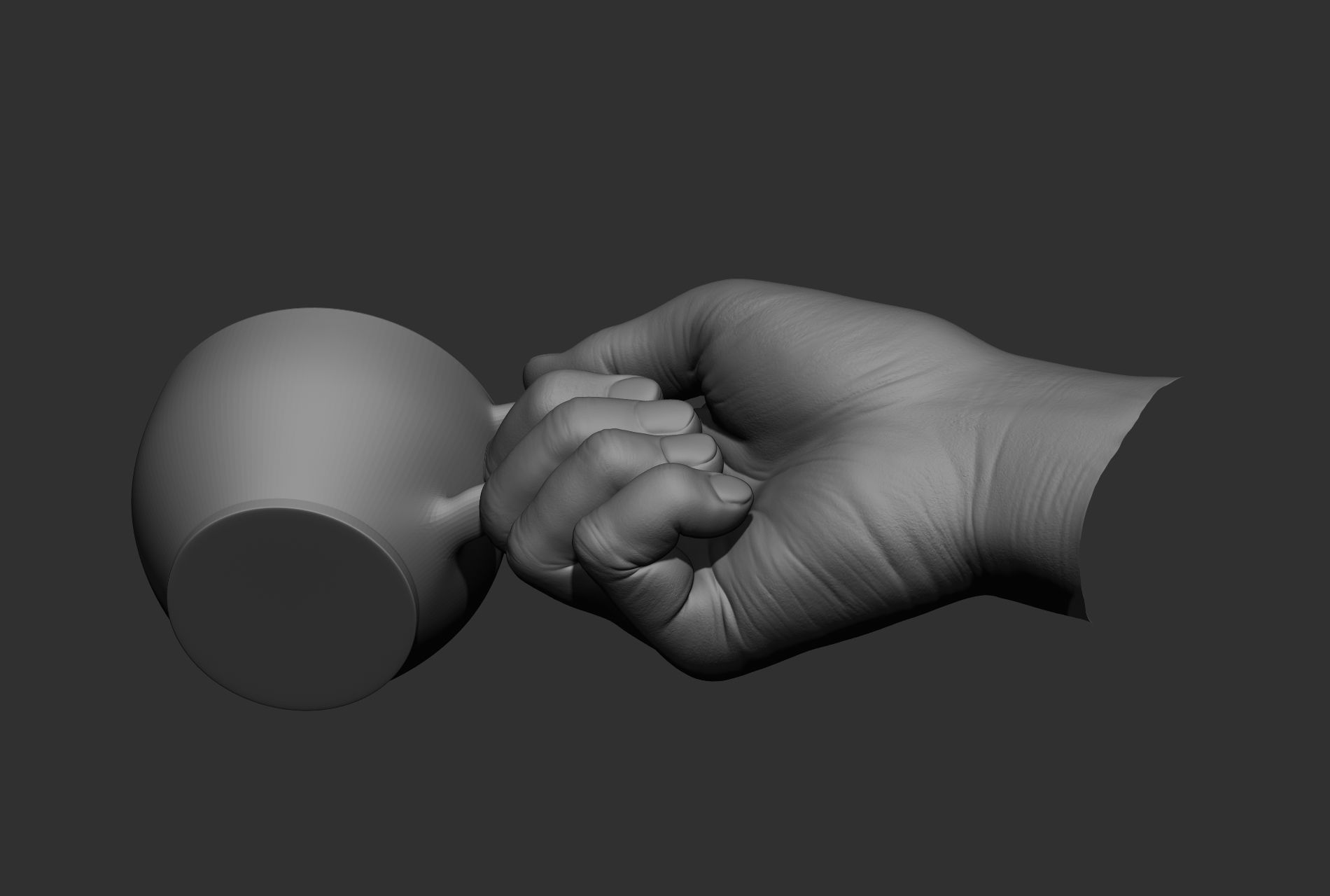 10 male hand poses 3D model_49