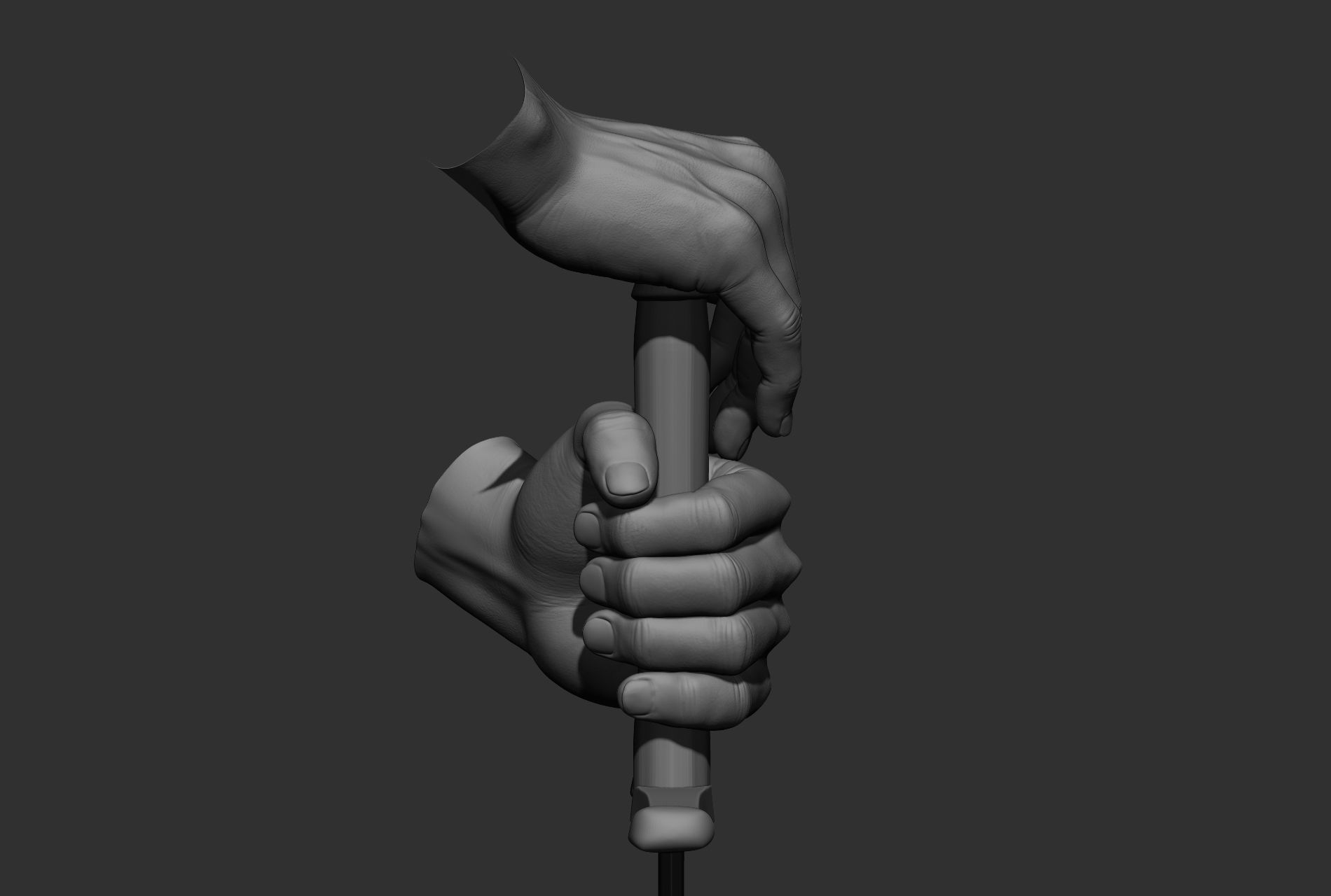 10 male hand poses 3D model_28
