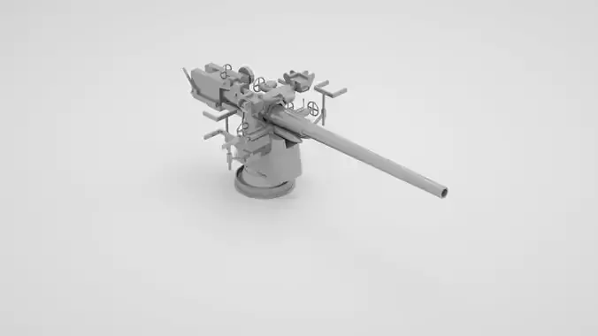 88mm  SK C - 35 Naval Gun 3D model
