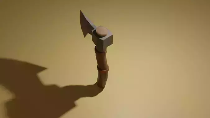 Simple Wood Axe Weapon low-poly game ready