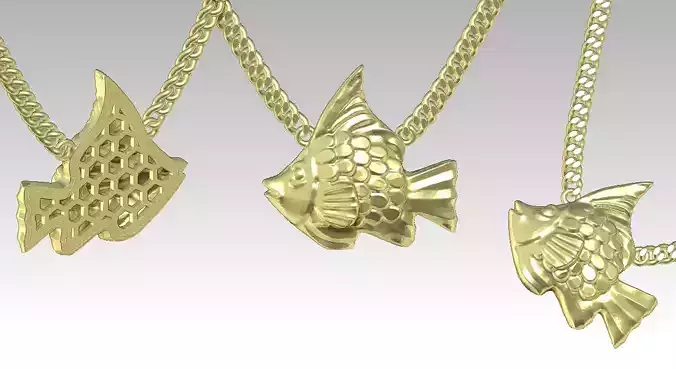 Fish pendant gold