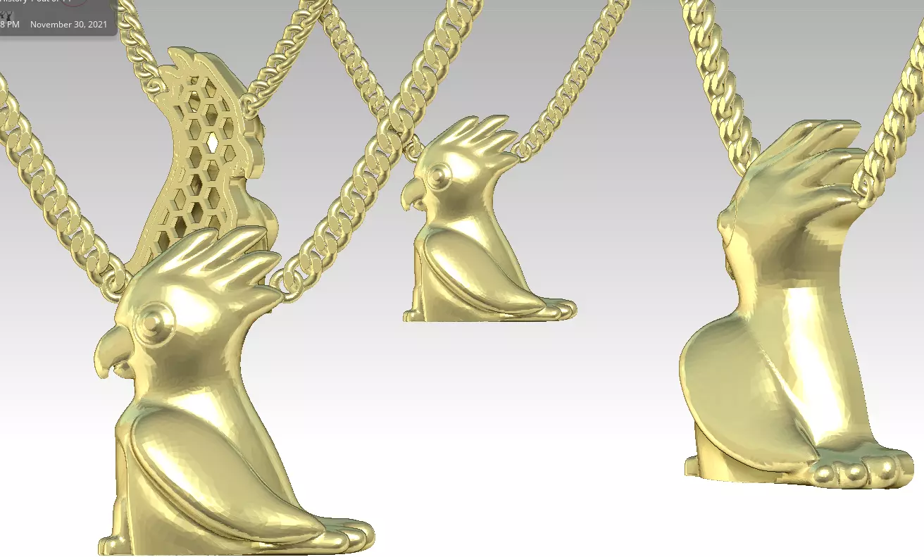 Cocatail pendant gold 3D print model_0