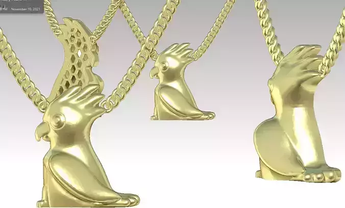 Cocatail pendant gold 3D print model