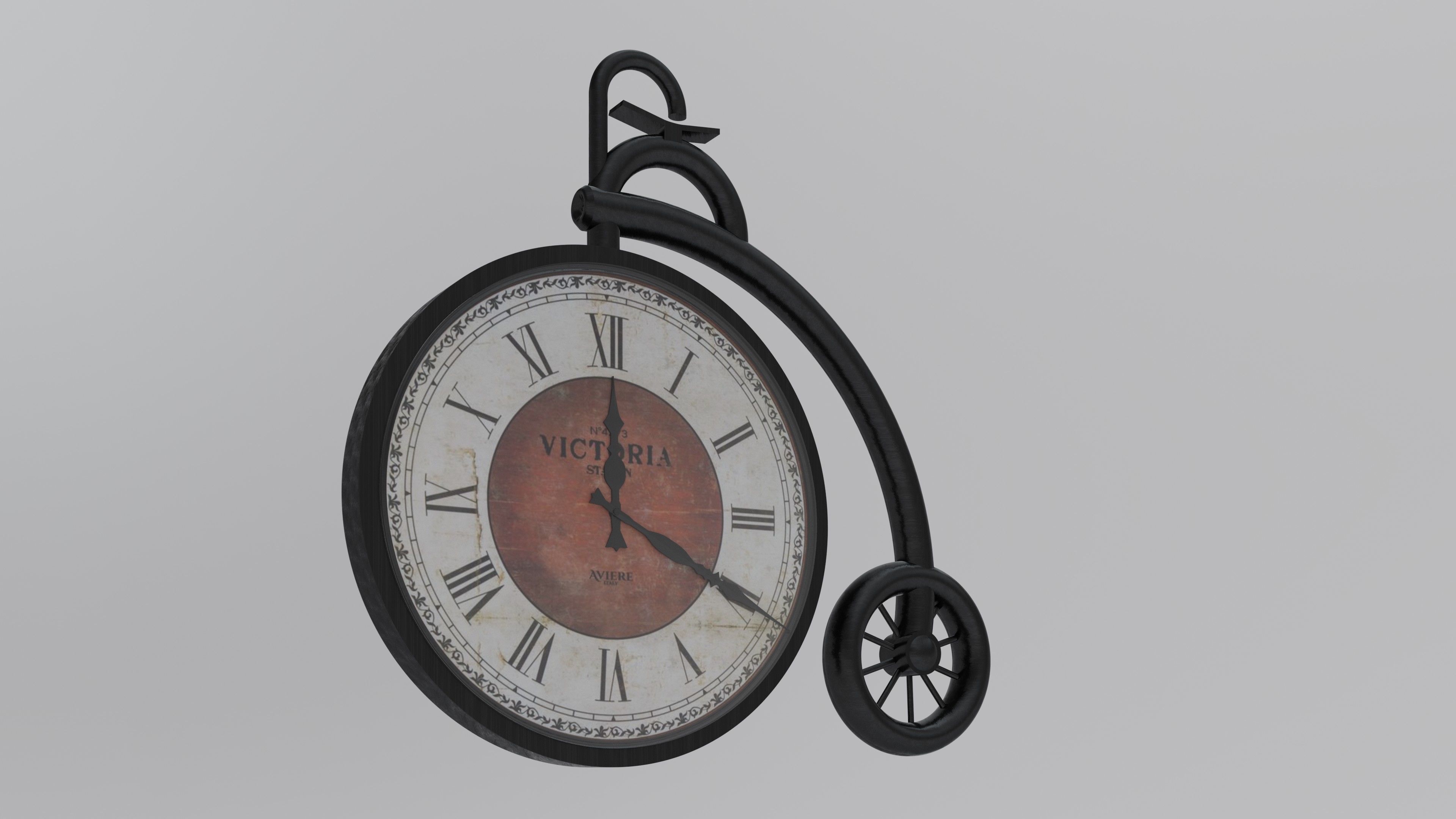 Wall Clock  Bicycle London 3D model_3