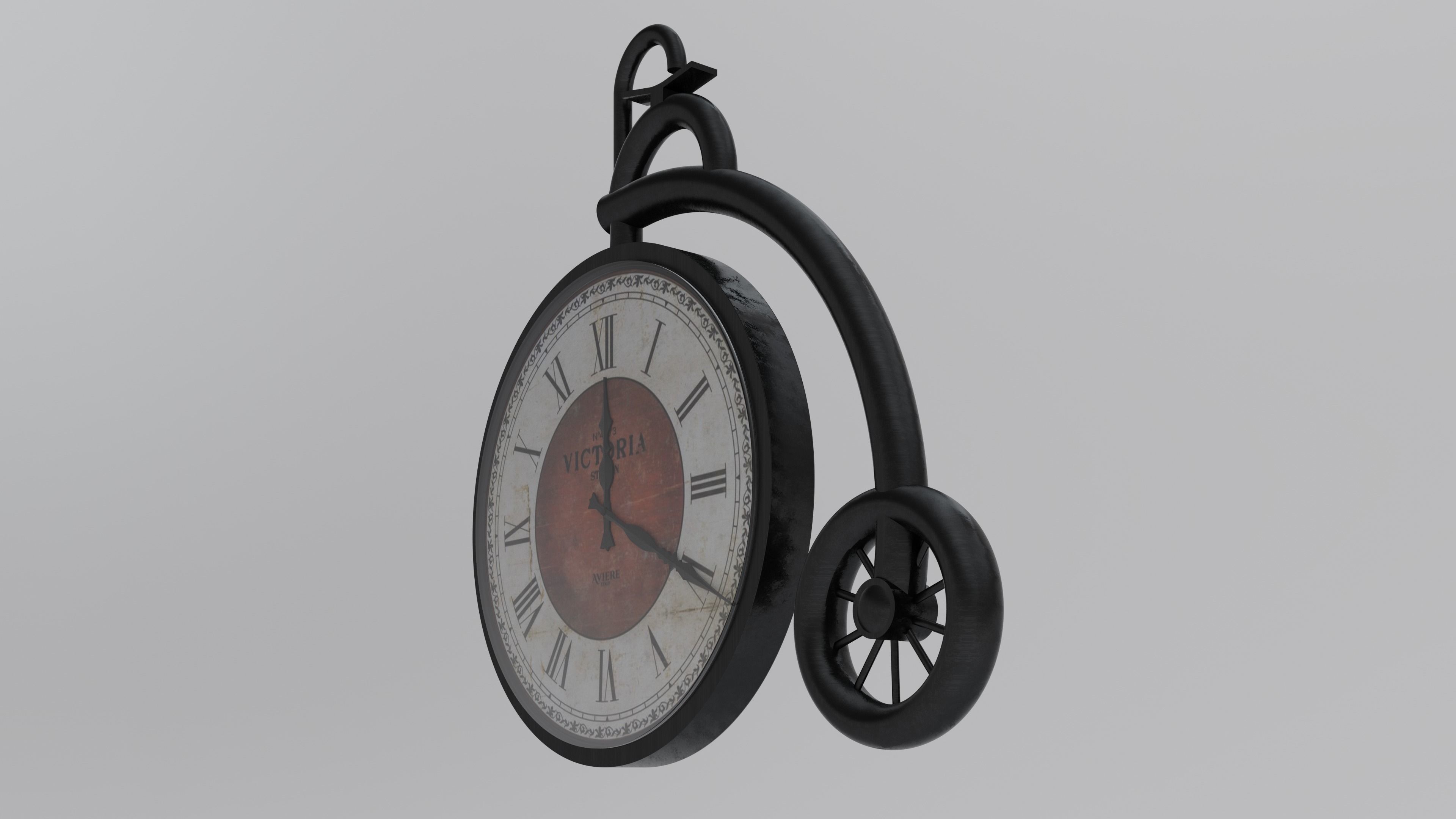 Wall Clock  Bicycle London 3D model_2