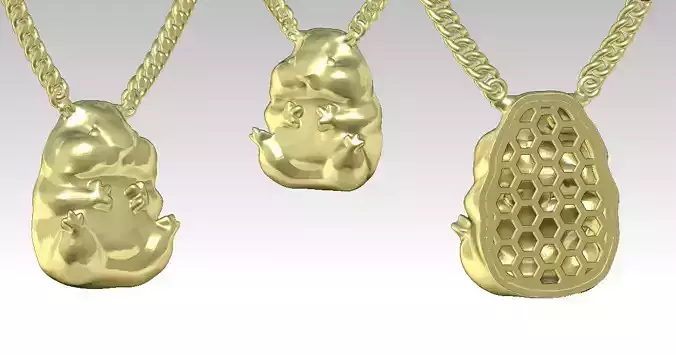 Hamster pendant gold 