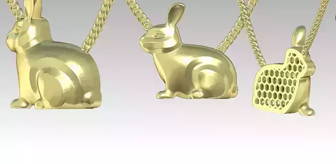 Robbit pendant gold 3D print model