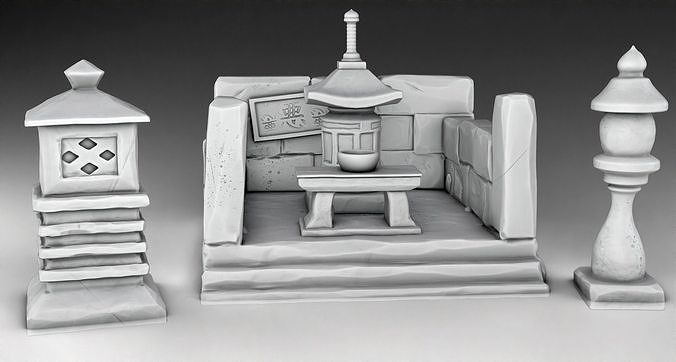 tombstones set of miniature figurines 3D print model