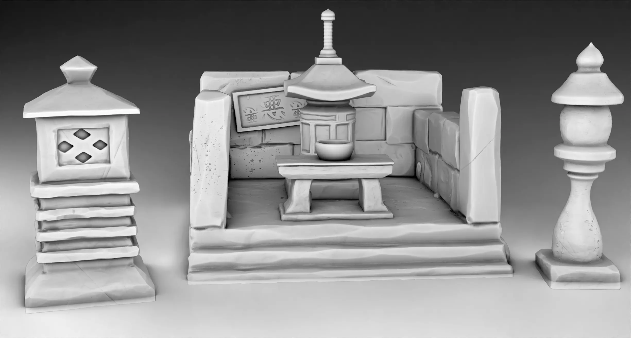 tombstones set of miniature figurines 3D print model