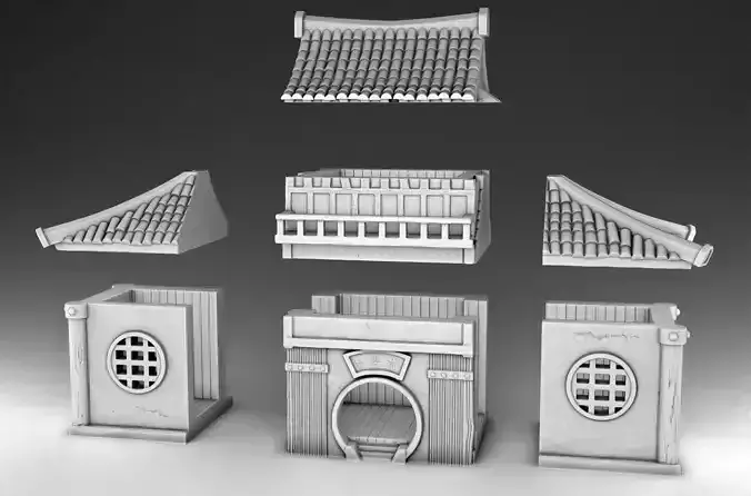 armory chinese buildings no 3D print model