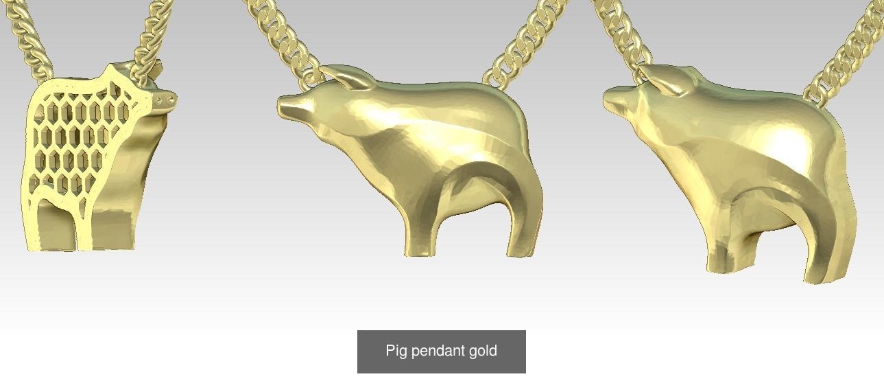 7 Animals pendant models 3D Model Collection_5
