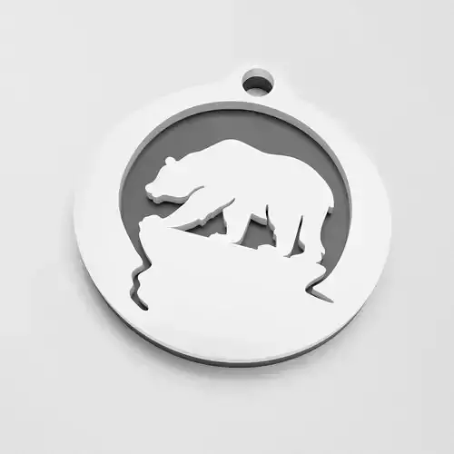 Printable Bear Pendant Keychain