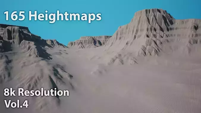 165 PNG Heightmaps - 8k resolution Low-poly 3D model