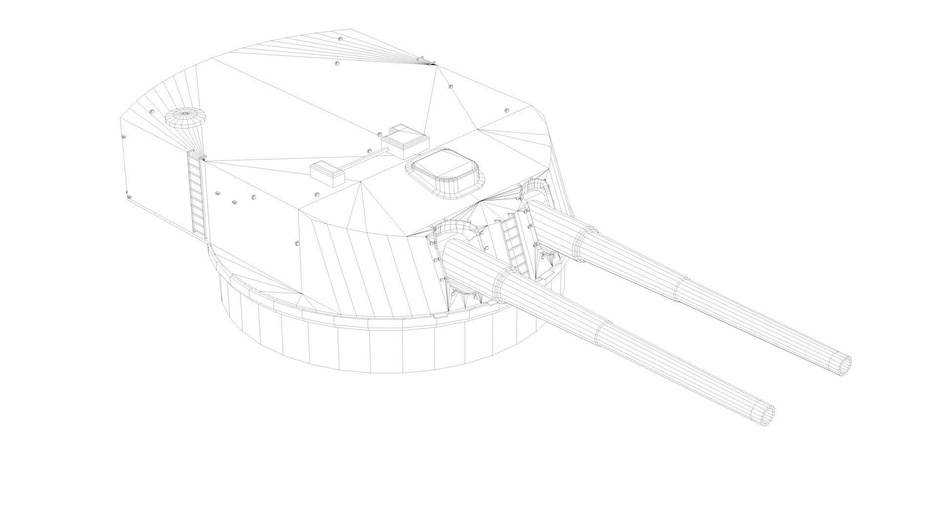 283mm - 11inch SK L - 50 Naval Gun  3D model_10