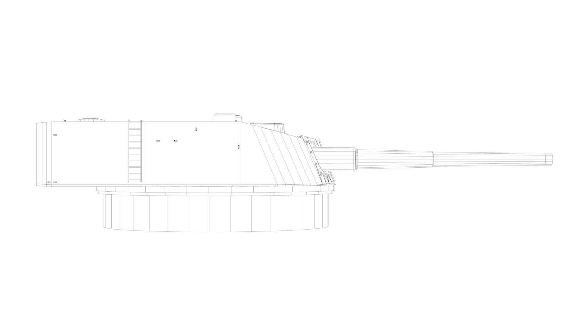 283mm - 11inch SK L - 50 Naval Gun  3D model_13
