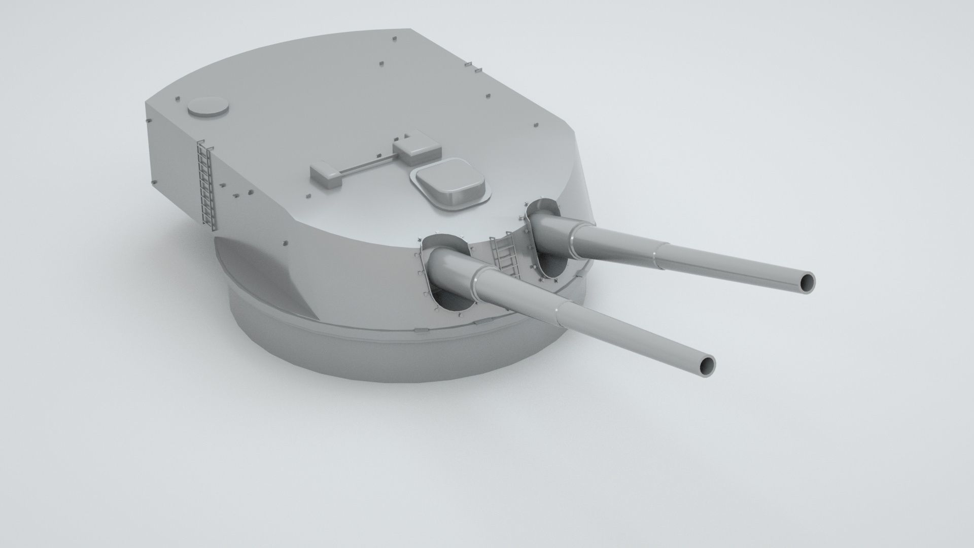 283mm - 11inch SK L - 50 Naval Gun  3D model_1