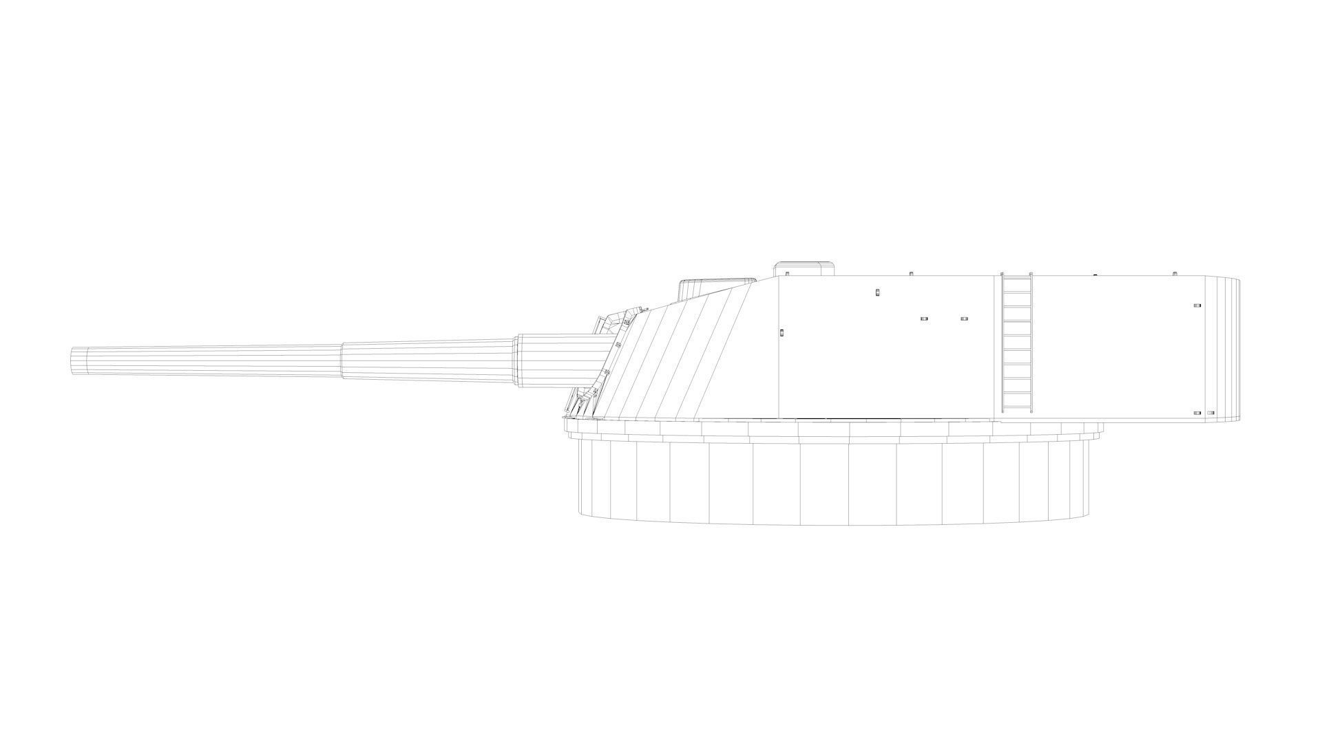 283mm - 11inch SK L - 50 Naval Gun  3D model_12