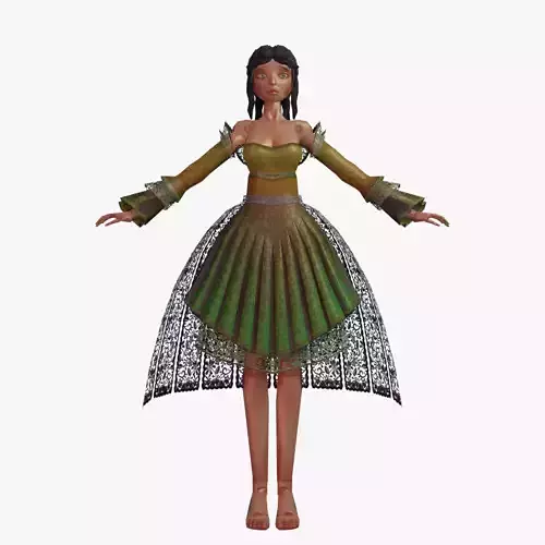  3D Low-Poly Rigged Ball-Joint Doll Low-poly 3D model