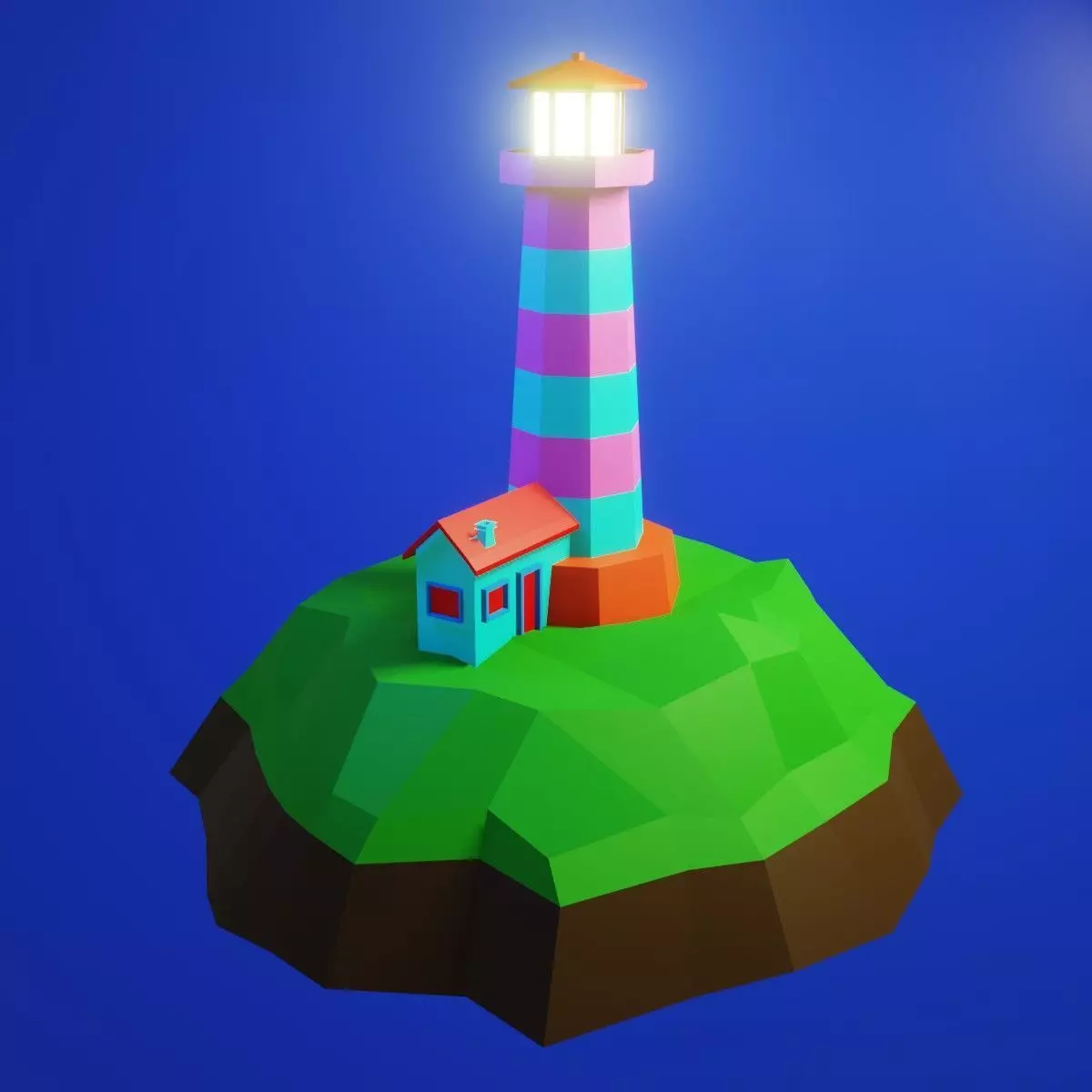 Lighthouse LOWPOLY Free Free low-poly 3D model_0