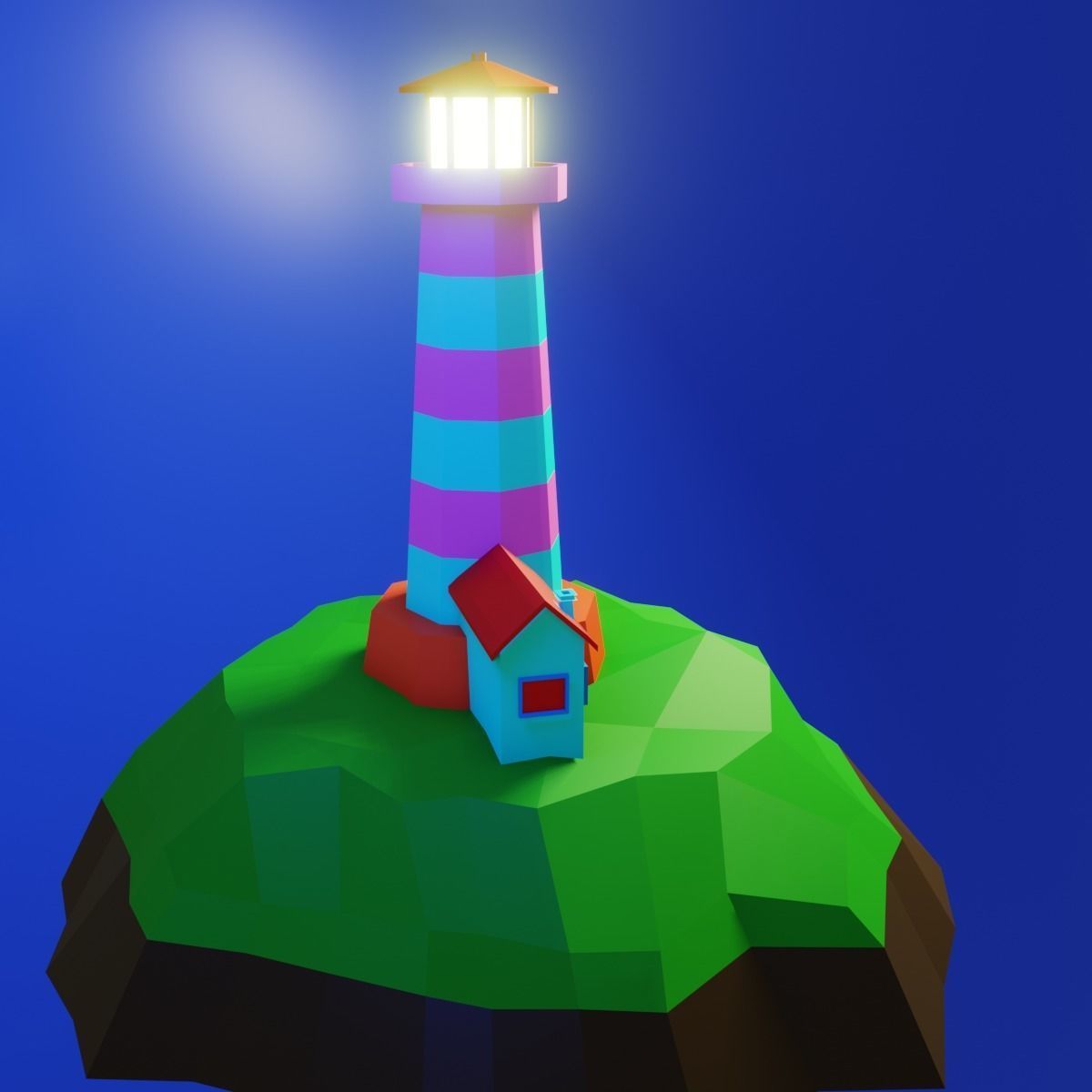 Lighthouse LOWPOLY Free Free low-poly 3D model_1
