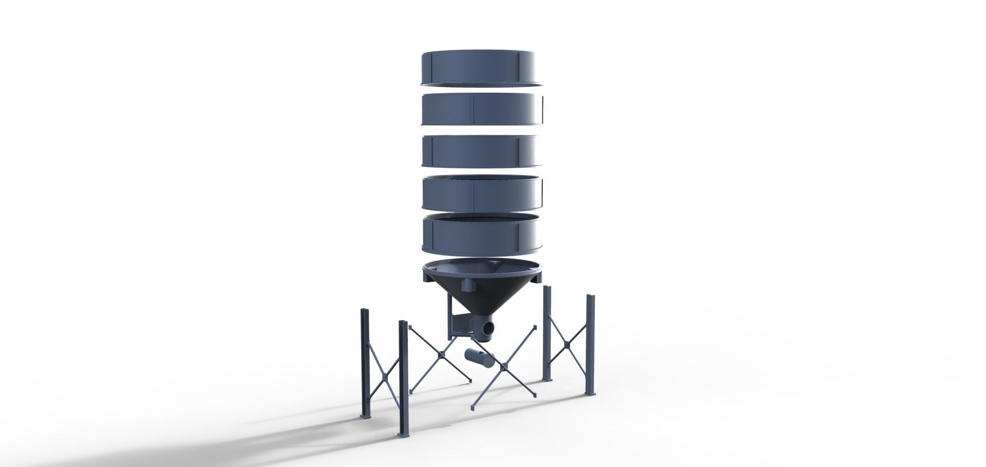 Silo for Harbor or truck parcour 3D print model_1
