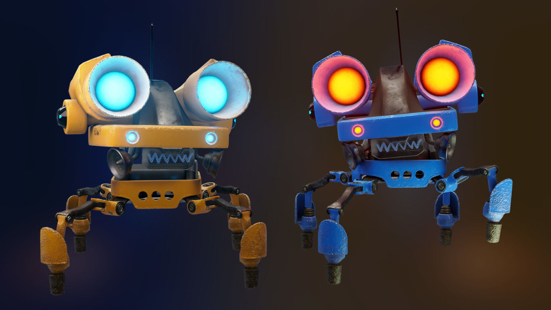 Piccolo - Spider robot sci-fi character Low-poly 3D model_2