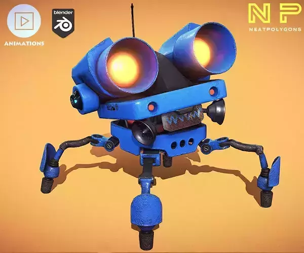 Piccolo - Spider robot sci-fi character Low-poly 3D model
