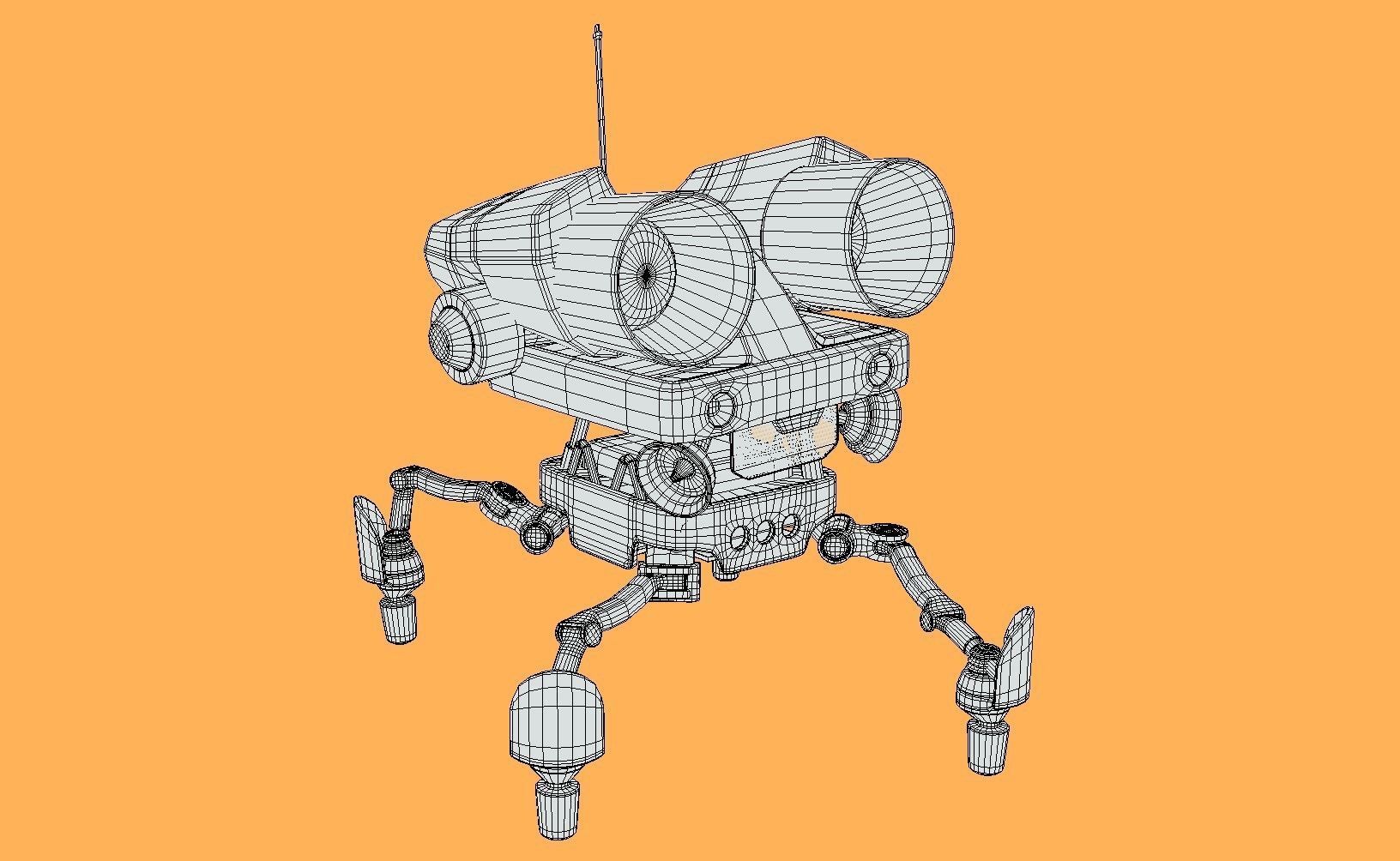 Piccolo - Spider robot sci-fi character Low-poly 3D model_14