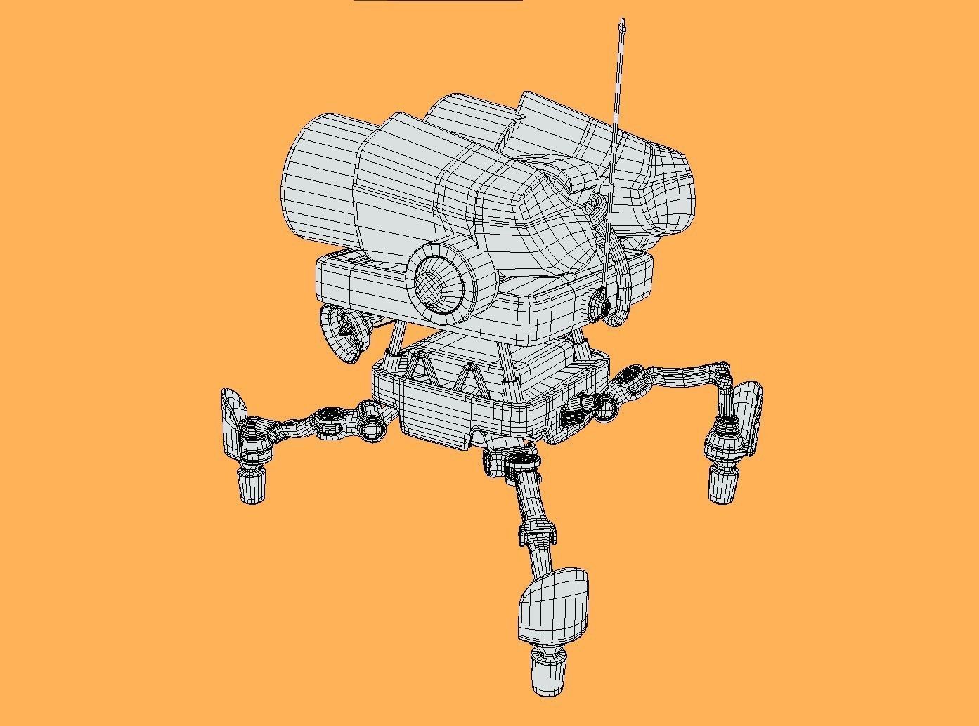 Piccolo - Spider robot sci-fi character Low-poly 3D model_15