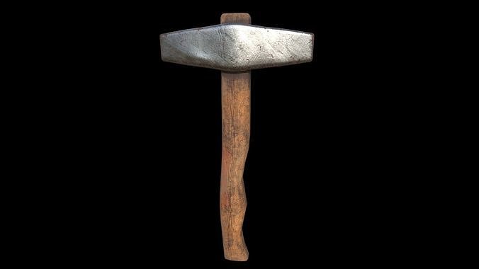Hammer Low-poly 3D model Several working tools - PBR Game Ready Low-poly 3D model