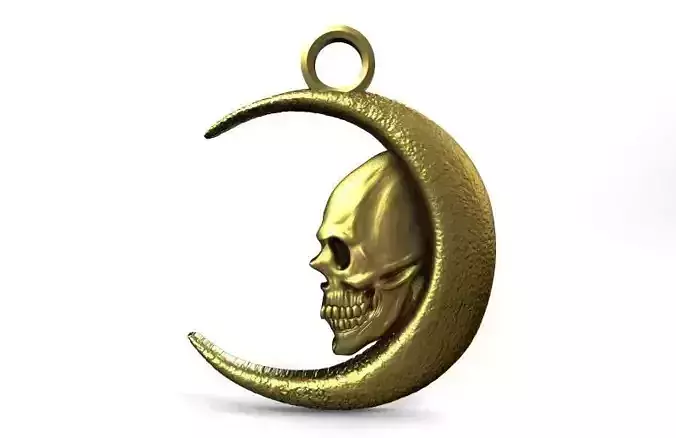 Skull moon pendant