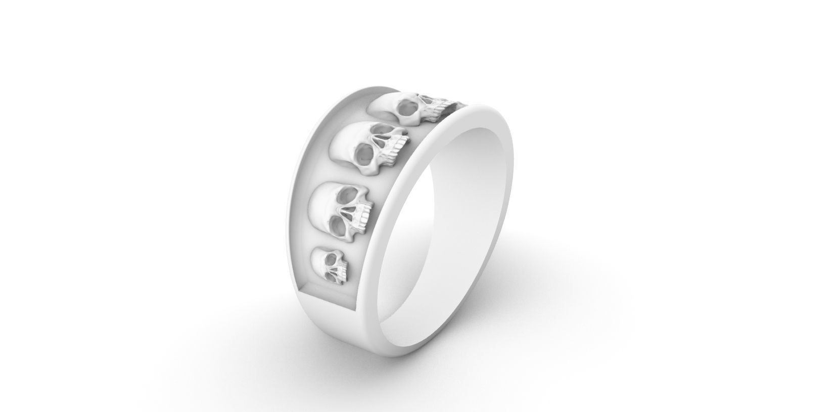 Full Skulled Ring 3D print model_5