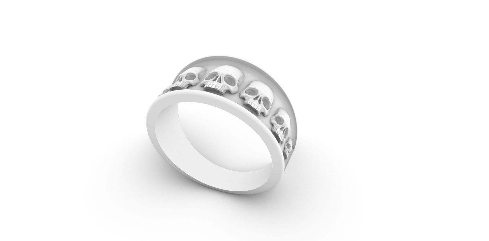 Full Skulled Ring 3D print model_4