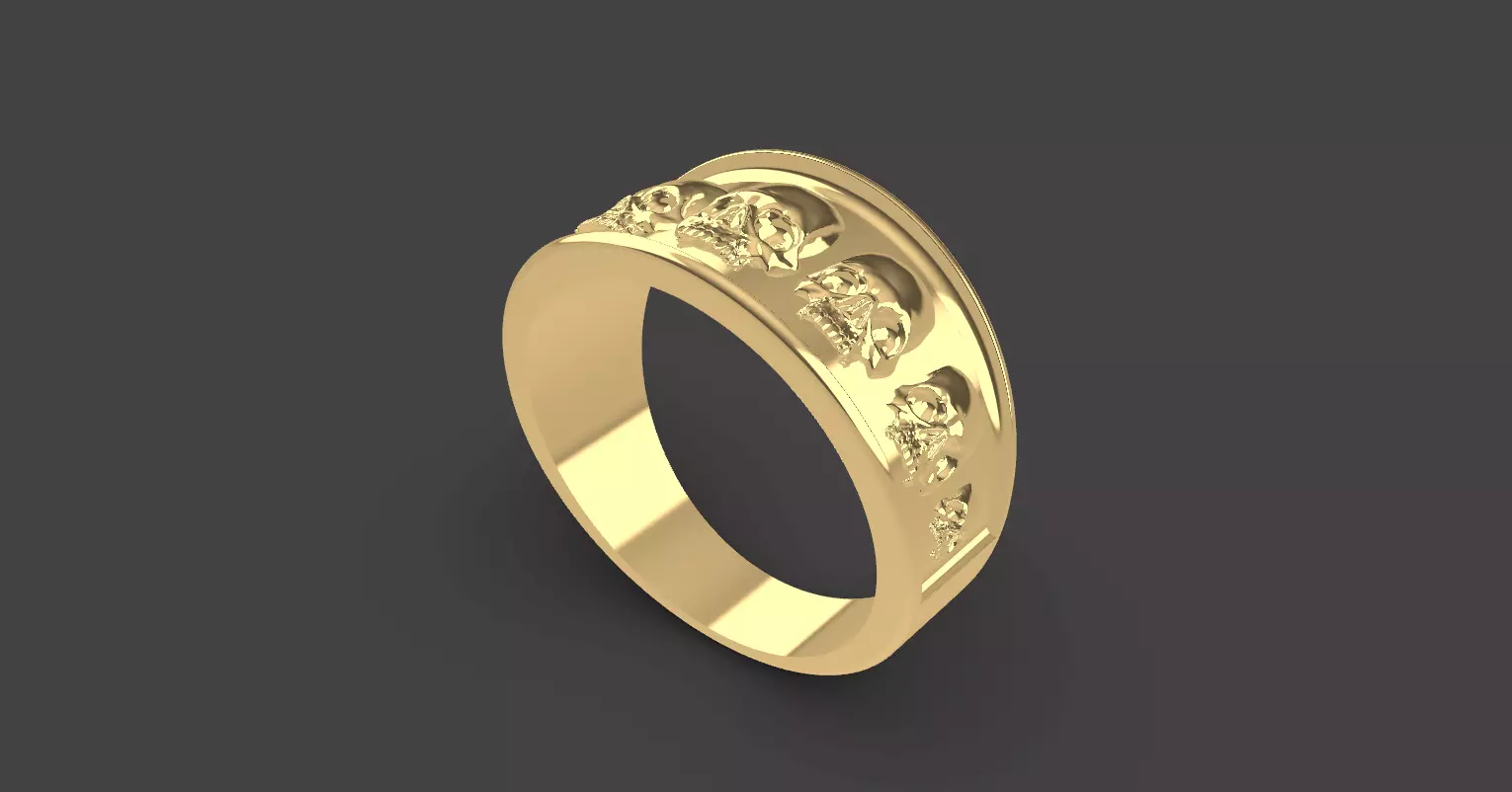 Full Skulled Ring 3D print model_0