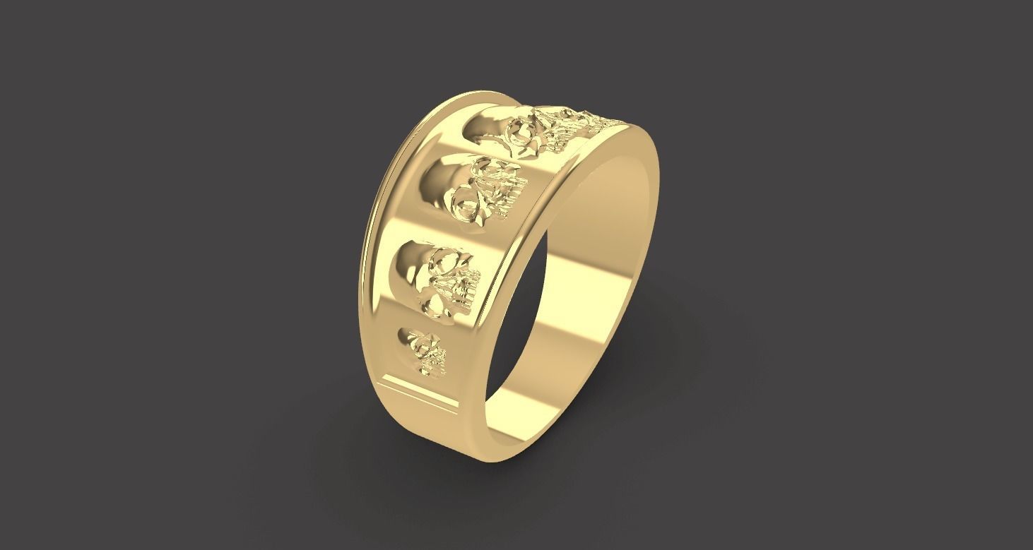 Full Skulled Ring 3D print model_1